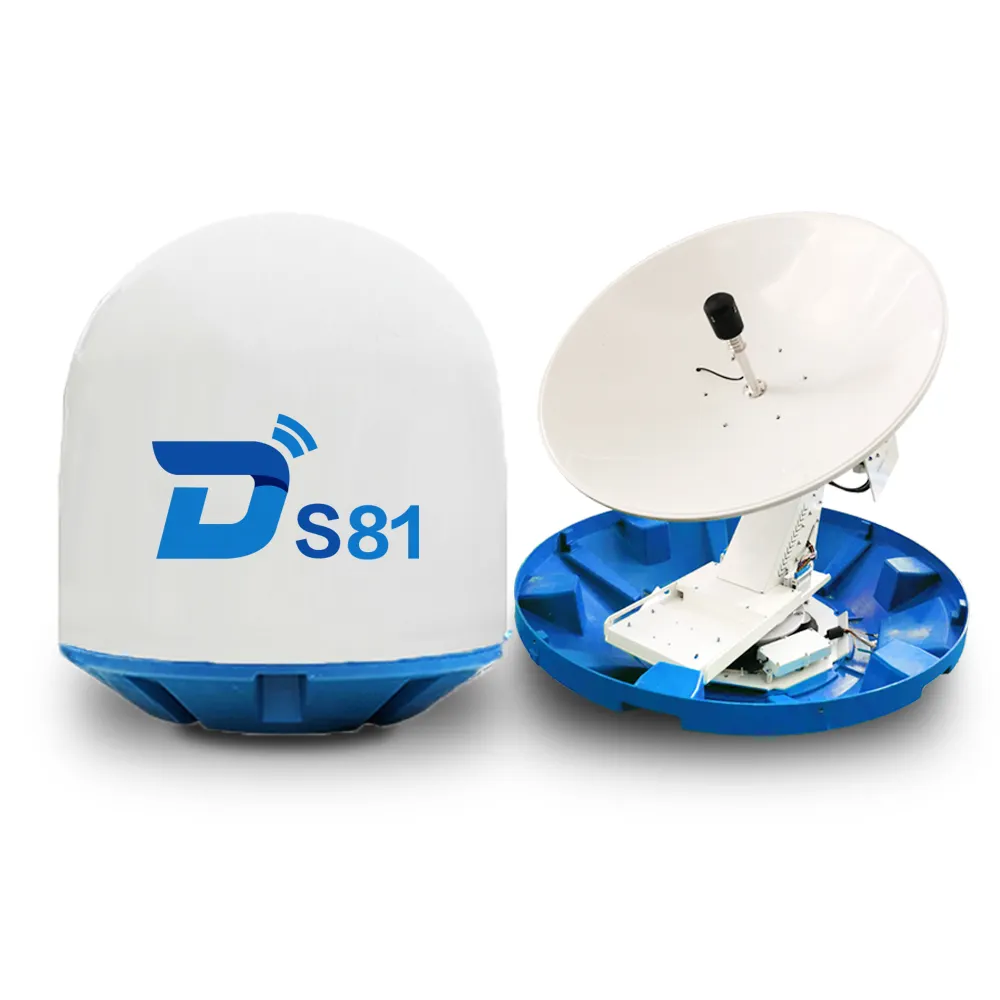 Ditel S81 83 centimetri ku-band ad alto guadagno wireless mobile tvro digitale auto tracking marine sat barca oceano TV sistema di antenna satellitare