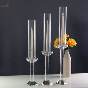 Sets of <strong>3</strong> Tall Crystal Tube <strong>Candle</strong> Stick <strong>Holder</strong> for Wedding Table Decoration - Product Image 3