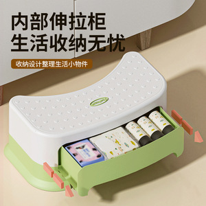 Thickened Toilet <b>Step</b> <b>Stool</b> Non Slip Plastic Footrest For Bathroom Safety Equipment Standard Size - Product Image 3