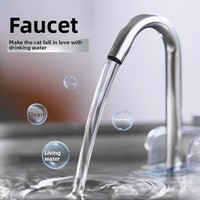 Fontaine à eau intelligente pour animaux de compagnie en acier inoxydable 3,2 L, rechargeable par USB, circulation automatique, filtration, conception détachable, internationale