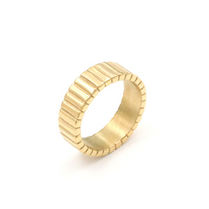 Fashion <b>Rings</b> <b>Titanium</b> Steel Gear <b>Ring</b> Geometric Shape Women's Gift 3.5mm Width Steel Color - Product Image 5