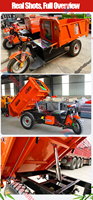 Nouveau camion à benne basculante agricole électrique à trois roues avec grande trémie pour adultes pour usine de fabrication