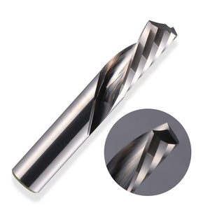 Fraise à queue hélicoïdale gauche non revêtue, à coupe descendante, HRC55, en carbure monobloc de qualité AAA, à une seule dent, pour gravure sur bois CNC - Product Image 6