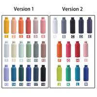 Bouteille isotherme personnalisable en acier inoxydable bleu avec logo sur mesure – Mini thermos, gourde d'eau chaude et froide