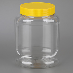 Manufacturer Plastic Bottle 1.2 Liter Food Grade Plastic Cookie Jars With Screw Lid