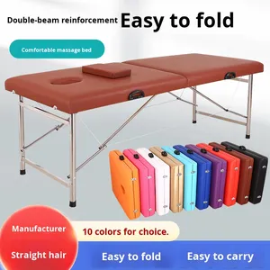 <span class=keywords><strong>Lit</strong></span> de soin pour salon de beauté au design moderne <span class=keywords><strong>avec</strong></span> cadre en acier inoxydable et revêtement en PVC, <span class=keywords><strong>lit</strong></span> de massage facial pliable pour usage domestique - Product Image 4