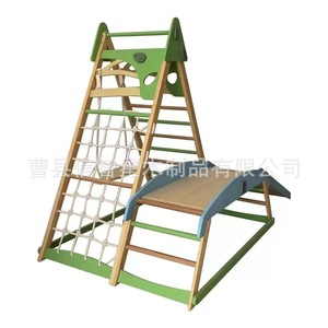 Xin Zhixing Wooden Climbing <b>Frame</b> For Kids 2-4 Years Indoor Outdoor Play Set With Slide And Swing <b>Oak</b> Material - Product Image 3