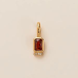 Collar con colgante de 12 piedras de nacimiento de acero inoxidable para bricolaje, forma geométrica, cadena básica suelta, color oro de 18K, fabricado al vacío en horno. - Product Image 5