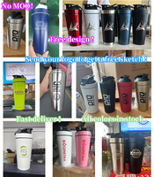 Bouteille shaker à protéines en acier inoxydable ZY 500ml 750ml avec logo personnalisé, anti-fuite, avec boule mélangeuse pour la remise en forme et la salle de sport