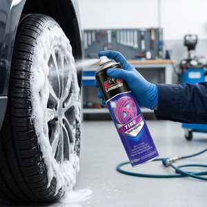 LAMBOSS <span class=keywords><strong>Spray</strong></span> Abrillantador de Neumáticos <span class=keywords><strong>en</strong></span> Aerosol de Alto Brillo, Espuma de Secado Rápido para Todo Tipo de Neumáticos, Profesional - Product Image 2