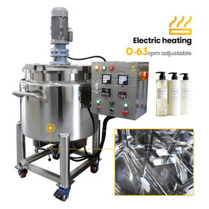 Cuve <span class=keywords><strong>de</strong></span> chauffage à double enveloppe YETO 200L en acier inoxydable avec agitateur pour shampoing, <span class=keywords><strong>d</strong></span>étergent et cosmétiques - Product Image 1