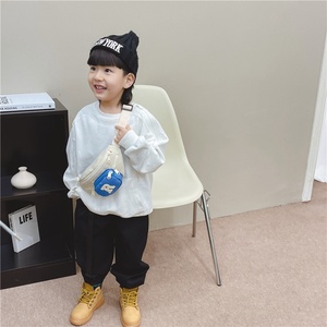 Borsa a tracolla piccola per bambini, marsupio unisex alla moda con lettere a contrasto, chiusura a coulisse in tela, nuovo arrivo 2026 per neonati - Product Image 2