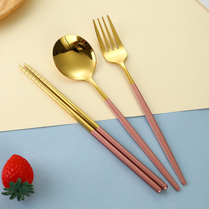 Portable Stainless Steel Cutlery Set Chopsticks Fork Spoon Rectangular <b>Box</b> Camping Outdoor Use - Product Image 2