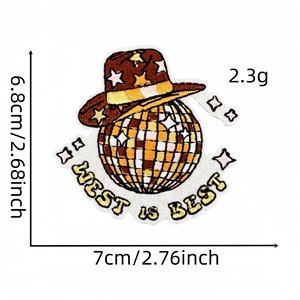 Western Patches Guangdong Chine Broderie Insigne Fer Sur Personnalisé Cowgirl Fer Sur Western Patches Chapeau Cowboy Pour Casquettes - Product Image 4