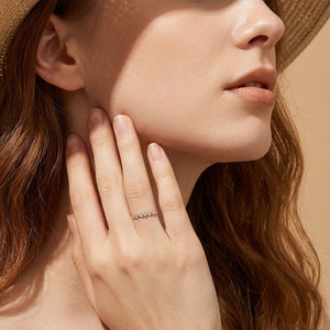 Nueva Colección de Joyería al por Mayor, Diseño de Corazón, Oro Rosa Sólido de 18K, Diamantes Naturales Reales, Anillo Apilable - Product Image 6