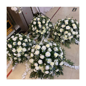 Precio de fábrica Flores Rojas Bola Beso Bola Real Touch Rosa Flores Centro de mesa para la decoración de la boda - Product Image 5