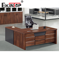Vente en gros d'usine, grandes quantités, bureau d'ordinateur, table de direction unique, bureau en bois d'acajou
