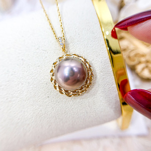 Pendentif en argent S925, support vide, accessoires de bricolage, perle de 12-13 mm, collier pour femmes, cache-cernes 30578 - Product Image 1