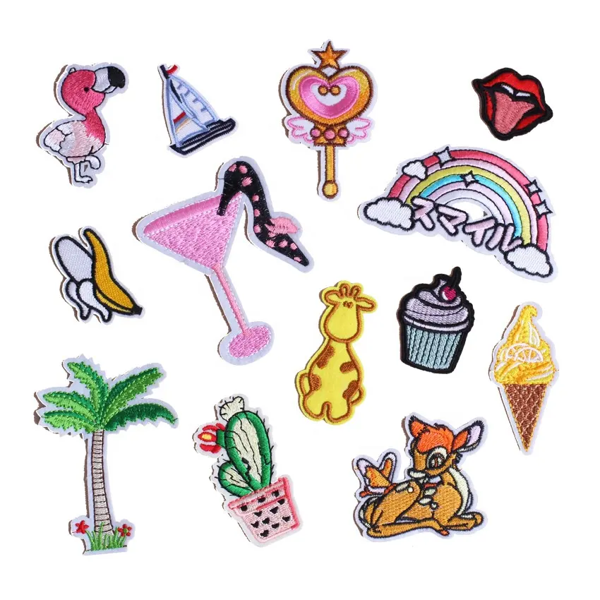 DIY Embroidered Cute Cartoon Badges Hats Patch Kit for Children