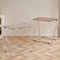 Table d'appoint pliante transparente, petite table basse minimaliste nordique de luxe léger pour canapé, balcon et chambre à coucher – Vente en gros