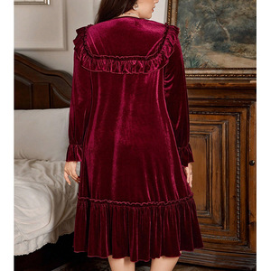 Camicia <span class=keywords><strong>da</strong></span> <span class=keywords><strong>Notte</strong></span> Comoda e Larga per Donne <span class=keywords><strong>Taglie</strong></span> Forti, Nuovo Stile con Rifiniture in Pizzo e Velluto, Perfetta per il Relax - Product Image 3