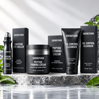 Crème Visage aux Peptides Fermentés, Rouleau Contour des Yeux à la Caféine, Nettoyant Contrôle Sébum, Kit Soin Homme, Vente en Gros Direct Fabricant