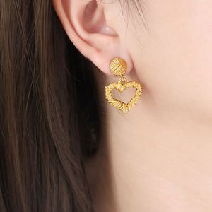 Orecchino di san valentino gioielli in acciaio inox appannamento libero cuore ciondolo orecchini a bottone moda Vintage con fascino cuore - Product Image 3