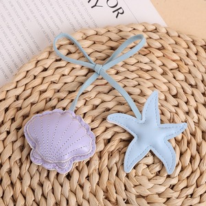 Nouveau porte-clés pendentif coquillage, pendentif étoile de mer, porte-clés de sac et de voiture, pendentif couple, breloque de sac en cuir brodé, décoration - Product Image 3