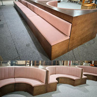 Canapé de restaurant pour influenceurs, banquette de restaurant de type hot pot, ensemble table et chaises rembourrées pour hôtel, banquette en bois massif