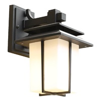 Applique murale LED extérieure en aluminium noir de style romain pour jardin et cour, étanche, blanc chaud, garantie 2 ans
