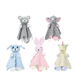 Copertina di Sicurezza Personalizzata per Neonati con Giocattolo Morbido Imbottito, Coperta Personalizzata, Coniglietto, Elefante, Regalo per Calmare e Confortare il Bambino - Product Image 1