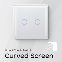 Interrupteur intelligent WiFi Zigbee 4 gangues, panneau en verre incurvé, 20A, double pôle, norme EU/UK, interrupteur mural tactile, compatible Alexa, Google Home, Tuya