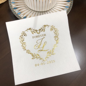 Offre Spéciale Logo personnalisé élégant jetable blanc couleur naturelle <span class=keywords><strong>serviette</strong></span> <span class=keywords><strong>en</strong></span> <span class=keywords><strong>papier</strong></span> épais taille 16.5cm pour la Saint-Valentin Halloween Pâques - Product Image 2
