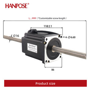 ハンポーズ スクリューモーター 200-500mm 86HA118-T16X4 8N.<span class=keywords><strong>M</strong></span> 6.0A CNC彫刻機 高トルク Nema 34 リードスクリュー ステッピングモーター - Product Image 4