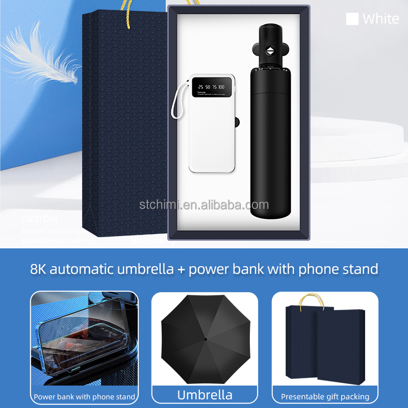 Bianco-ombrello + power bank