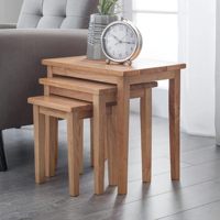 Ensemble de 3 tables basses gigognes modernes en bois durable pour petits espaces, design empilable 46x48x33cm