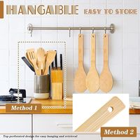 Ensemble d'ustensiles de cuisine antiadhésifs en gros, spatule de cuisine en bois de hêtre pour la cuisson