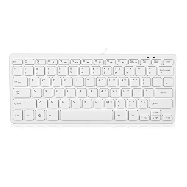K1000 Slim Chocolate-Style Laptop External Wired Keyboard Multimedia Keys No Logo ABS Material PS/2 Interface Capacitive
