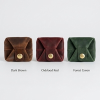 Dompet Mini Pria dengan Saku, Penutup Ritsleting, Fungsional, Kulit PU, Tahan Air, Tempat Koin