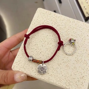 999 Sterling Silver <b>Bracelet</b> With Blessing Charm <b>Adjustable</b> Traditional Chinese Style Unisex Jewelry - Product Image 5