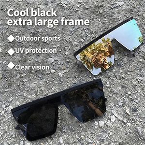 Gafas de Sol Cuadradas Steampunk Extra Grandes con Lentes UV400 y Montura de Plástico para Actividades al Aire Libre y Fiestas - Product Image 2