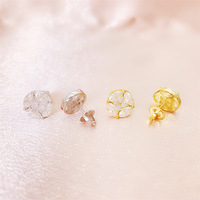 DE VVS Fine Trendy Fashion Chapado en oro 925 Joyas de plata esterlina Sorprendente forma exótica Moissanite Pendiente Stud