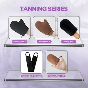 Manopla autobronceadora con logotipo personalizado de estilo sencillo al por mayor para aplicar aceite de bronceado en aerosol, guante exfoliante - Product Image 3