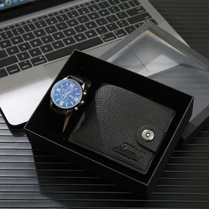 Ensemble de montres pour hommes, montre analogique en alliage de quartz, verre, bracelet en cuir étanche, coffret cadeau, cadeaux de Noël et de la Saint-Valentin, costumes d'affaires - Product Image 2