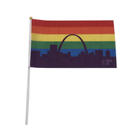 Vente en gros mini drapeau portable en polyester avec poteau en plastique de petite taille pour les écrans et les événements