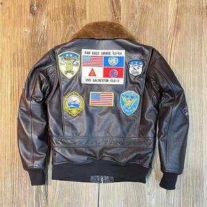 Bomber Top Gun Multistandard Taglie Forti Uomo <span class=keywords><strong>Donna</strong></span> Coppia Colletto in Pelliccia di Agnello Cappotti in Vera <span class=keywords><strong>Pelle</strong></span> Giacche Casual Trapuntate in <span class=keywords><strong>Pelle</strong></span> Bovina - Product Image 2