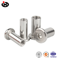 Écrous à tête plate de haute précision en acier inoxydable 304, norme DIN, M3-M6, industrie automobile, écrou à douille hexagonale mâle-femelle