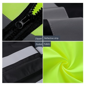 Fuyi rompi reflektif Keamanan visibilitas tinggi jaket keselamatan kerja kuning malam untuk teknisi konstruksi lalu lintas untuk malam - Product Image 4