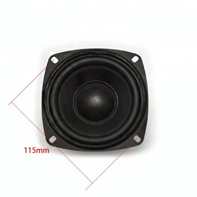 High Fidelity 4 Inch Paper Cone Woofer Speaker Rubber Surround Plastic Enclosure for Home Audio System 18W RMS 4 Ohm Component