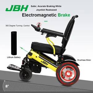 2024 новая лучшая цена Складная легкая электрическая инвалидная коляска с дистанционным управлением Регулируемая силовая инвалидная коляска